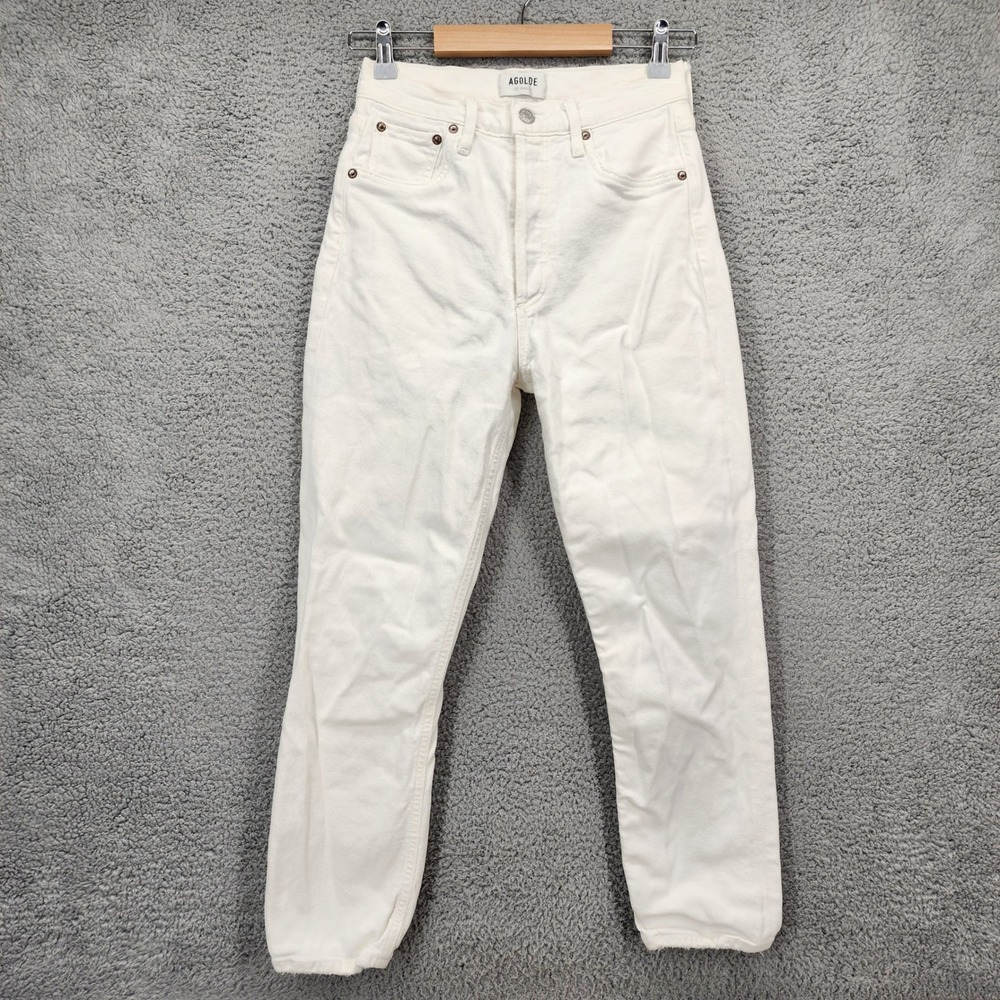 AGOLDE LOS ANGELES White‎ High Rise Straight Leg Crop Jeans Size 25